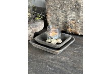 Set van 2 vierkante houten schaaltjes